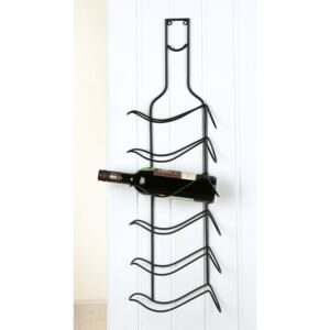 Suport pentru 6 sticle vin, metal, maro, 21x15.5x72 cm