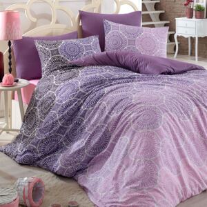 Astoreo Asternut de pat din bumbac Colin violet asternut 140x200 + 70x90cm