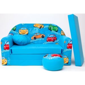 Canapeaua extensibilă pentru copii Cars - Albastru 2 B11 + blue