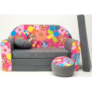 Canapea pentru copii - Flori colorate A12 + Colors flowers II