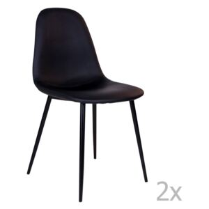 Set 2 scaune cu picioare negre House Nordic Stockholm, negru