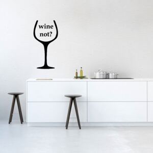 GLIX Wine not? - autocolant de perete Negru 40 x 75 cm