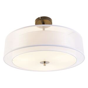 Moderne plafondlamp wit 50 cm 3-lichts - Drum Duo