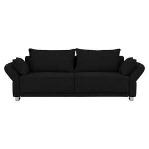Canapea extensibilă cu 3 locuri și spațiu de depozitare Windsor & Co Sofas Casiopeia, negru