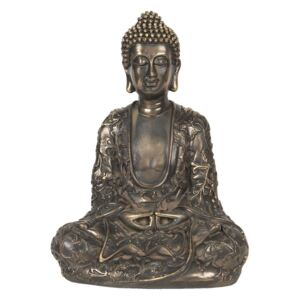 Figurina din polirasina maro cu patina aurie Buddha 14 cm x 20 cm x 27 h