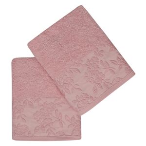 Set Prosoape De Maini Soft Kiss Pamela Pink, 100% bumbac, 2 bucati, roz, 50x90 cm