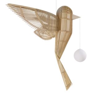Big Bird - Lustră verticală din lemn în formă de pasăre