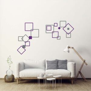 GLIX Decorative squares III.- autocolant de perete Gri și violet 2 x 60 x 30 cm