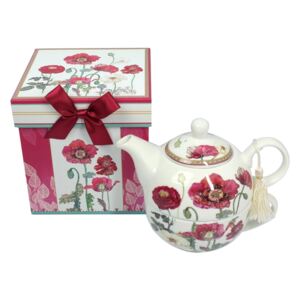 Ibric cu ceașcă de ceai Mac, din porțelan, în cutie cadou