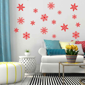 Snowflakes - autocolant de perete Rosu 50 x 35 cm