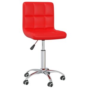 Scaun de birou rotativ, roșu, piele ecologică