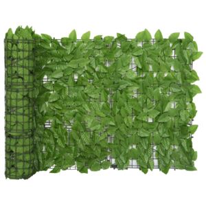 Paravan de balcon, frunze verzi, 300x75 cm