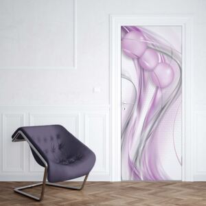 GLIX Tapet netesute pe usă - Modern Abstract 3D Design Silver And Purple