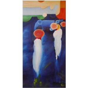 Tablou abstract gata de inramat "Ora de varf", 70x30cm, pictat manual de DOBOS