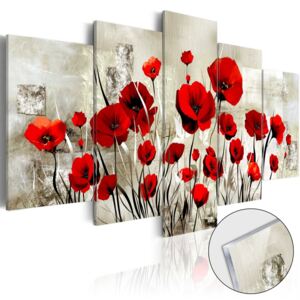 Bimago Imagine pe sticlă acrilică - Scarlet Field 100x50 cm