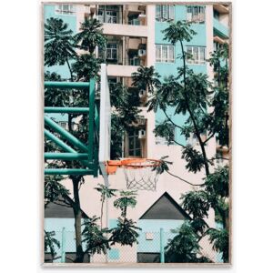 Poster cu rama stejar Cities of Basketball 01 (Hong Kong) Paper Collective