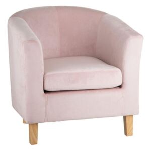 Fotoliu din catifea roz pal Pale Pink Velvet Armchair