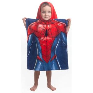 Poncho Jerry Fabrics Spiderman blue, pentru copii, 50 x 115 cm