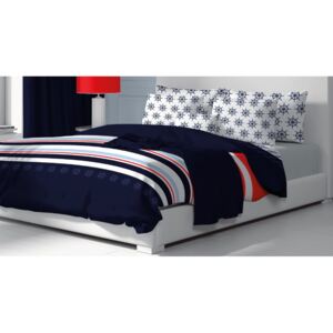 Astoreo Asternut de pat din bumbac Navy bleumarin/alb 40x40cm