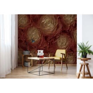 Fototapet - Golden Roses Abstract Texture Vliesová tapeta - 254x184 cm