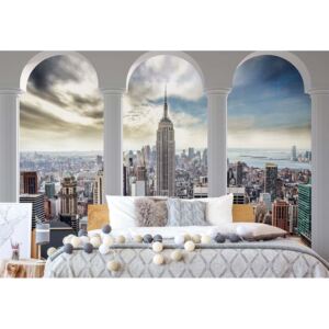 Fototapet - New York City Skyline 3D Archway View Vliesová tapeta - 254x184 cm