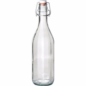 Sticlă pentru alcool 0,75 l, 10 laturi, cu închidere cu pârghie, Gastro