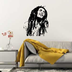 GLIX Bob Marley - autocolant de perete Negru 55 x 65 cm
