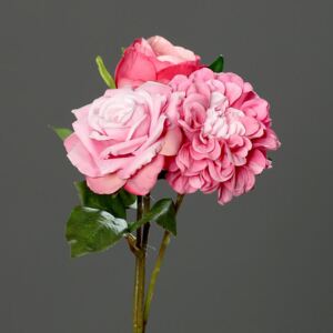Buchet flori artificiale alb-roz - 35 cm