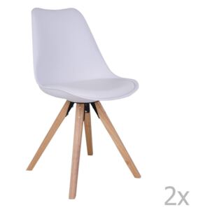 Set 2 scaune cu picioare din lemn House Nordic Bergen, alb