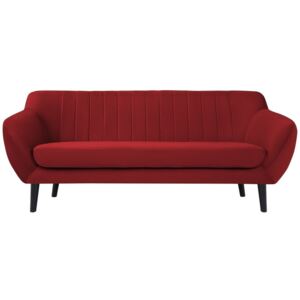 Canapea cu 3 locuri și picioare negre Mazzini Sofas Toscane, roșu