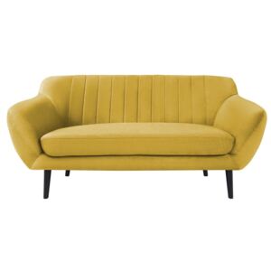Canapea cu 2 locuri și picioare negre Mazzini Sofas Toscane, galben