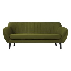 Canapea cu 3 locuri și picioare negre Mazzini Sofas Toscane, verde