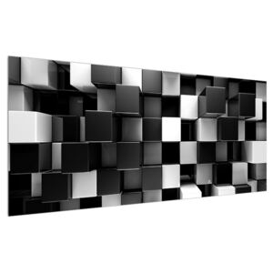 Tablou abstract albnegru - zaruri (Modern tablou, K012821K12050)