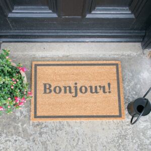 Covor intrare Artsy Doormats Bonjour Grey, 40 x 60 cm