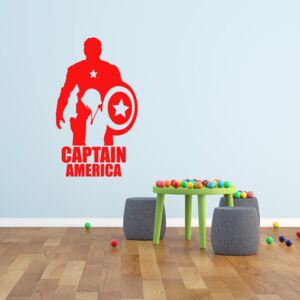 GLIX Avengers Captain America - autocolant de perete Rosu 30x15 cm