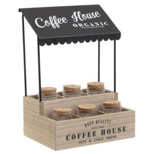 Suport din lemn pentru borcane Coffee House