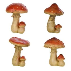 Decoratiune de gradina, din polirasina, Mushroom L Multicolor, Modele Asortate, L16xl15,4xH20,8 cm