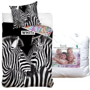 Set lenjerie de pat Zebră (negru/alb)