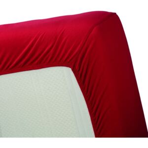 Cearceaf roșu de pat Jersey 160x200 cm