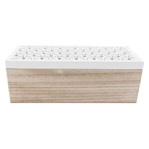 Cutie din lemn pentru pliculețe ceai Clayre & Eef Lersso, lungime 23 cm