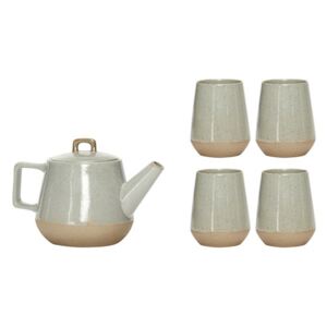 Set ceainic si 4 cesti ceramica Genie Hubsch