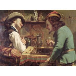 The Game of Draughts, 1844 Reproducere, Gustave Courbet