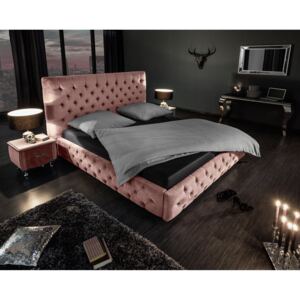 Cadru pat dormitor roz 190x220 cm Paris Dusky Pink Velvet