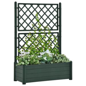 Jardinieră de grădină cu spalier, verde, 100 x 43 x 142, PP