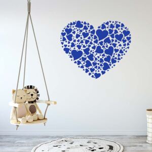 Heart of hearts - autocolant de perete Albastru 75 x 60 cm