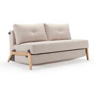 Canapea extensibilă Innovation Cubed Wood Linen Sand Grey, 96 x 147 cm, gri bej