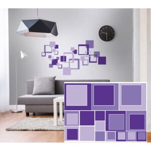 Autocolante decorative pe perete pătrățele violet