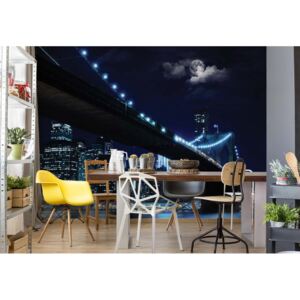 Fototapet GLIX - New York Brooklyn Bridge At Night + adeziv GRATUIT Papírová tapeta - 368x254 cm