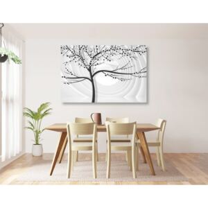 Tablou copac modern pe fundal abstract alb-negru