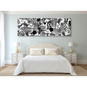 Tablou abstract pop art alb-negru